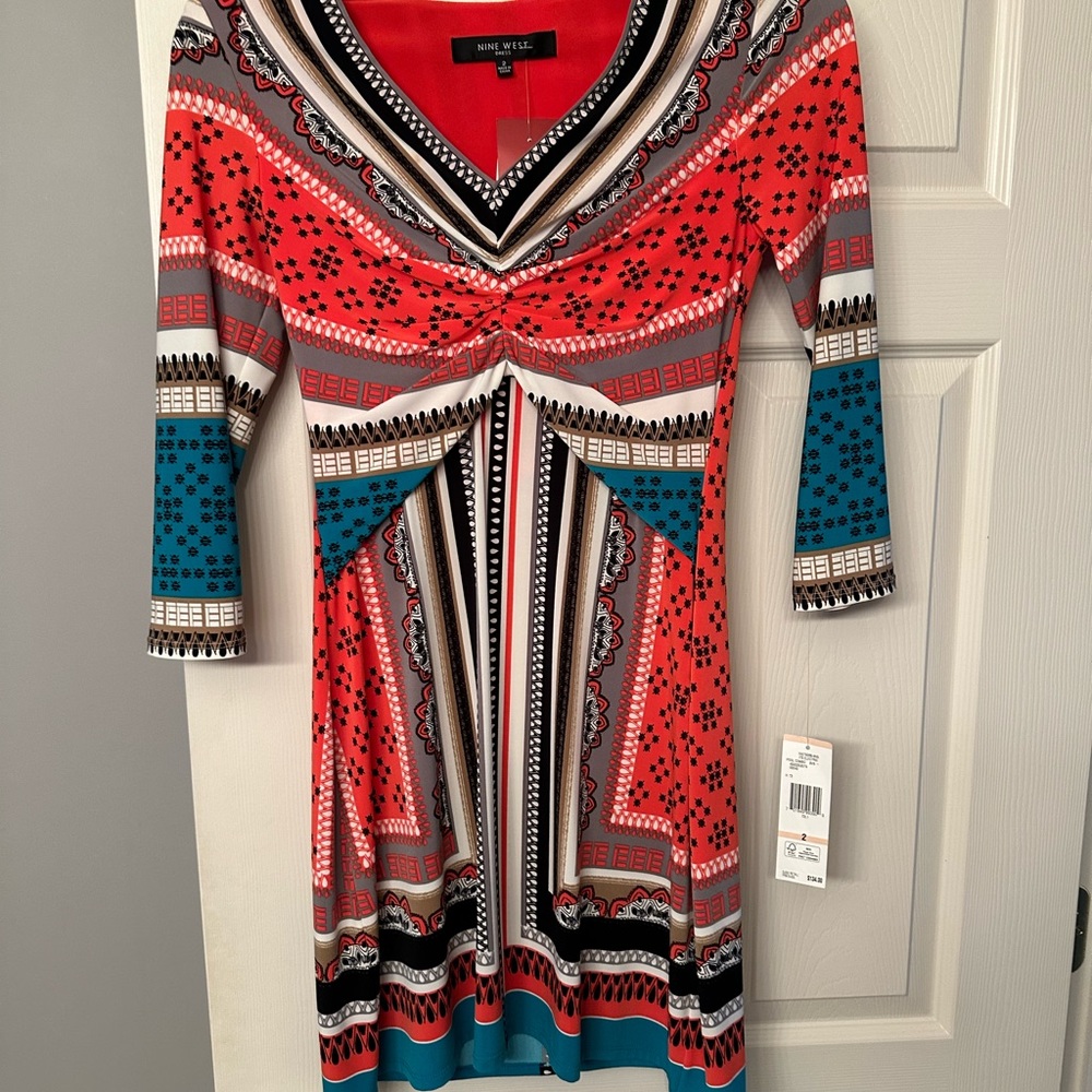 Nine West petite size 2 multi colored dress